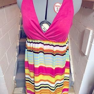 Crossback Striped Dress